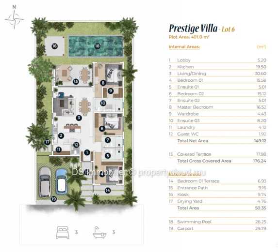 Pds Villa With 3 Bedrooms Accessible To Foreigners For Sale In Grand Baie - Off Plan